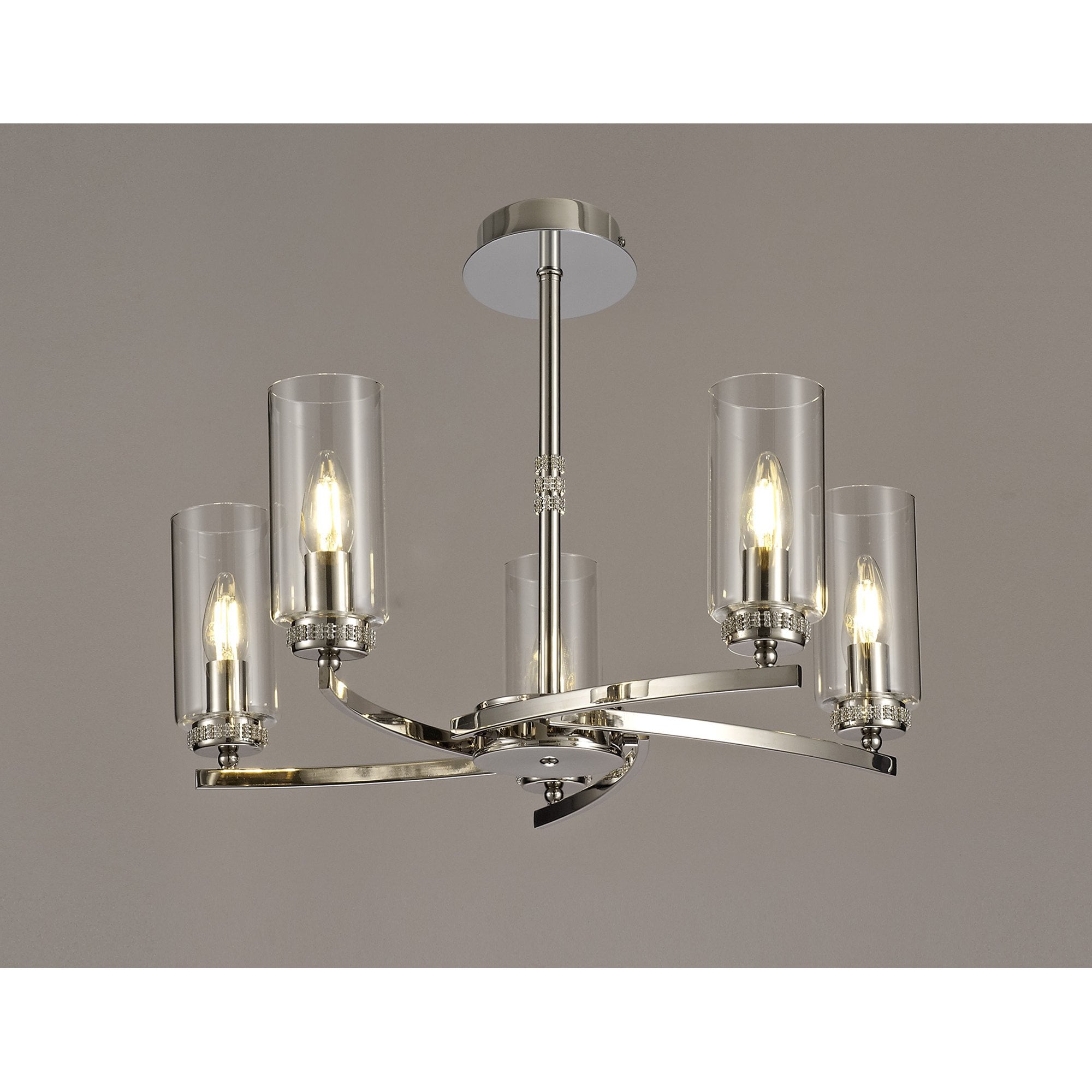 NL73109 Darling 5 Light Pendant/Semi Ceiling Polished Nickel