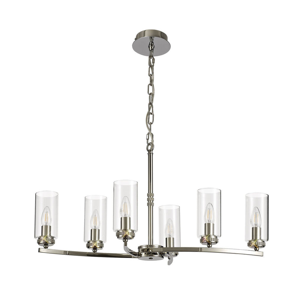 NL73119 Darling Pendant/Semi Ceiling 6 Light Polished Nickel