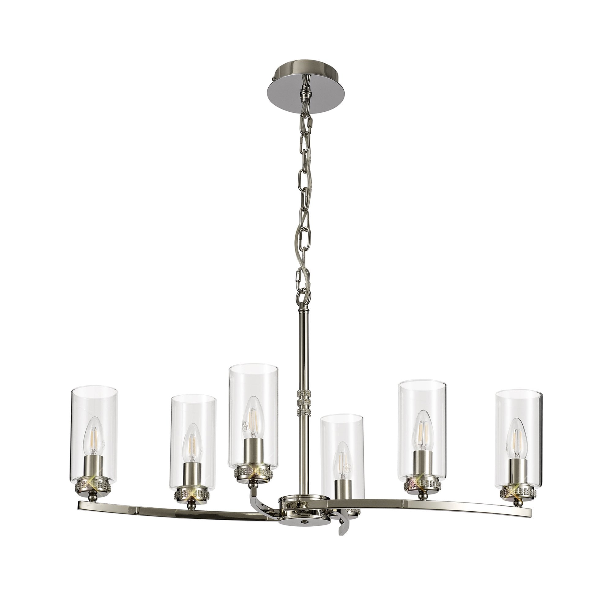 NL73119 Darling Pendant/Semi Ceiling 6 Light Polished Nickel