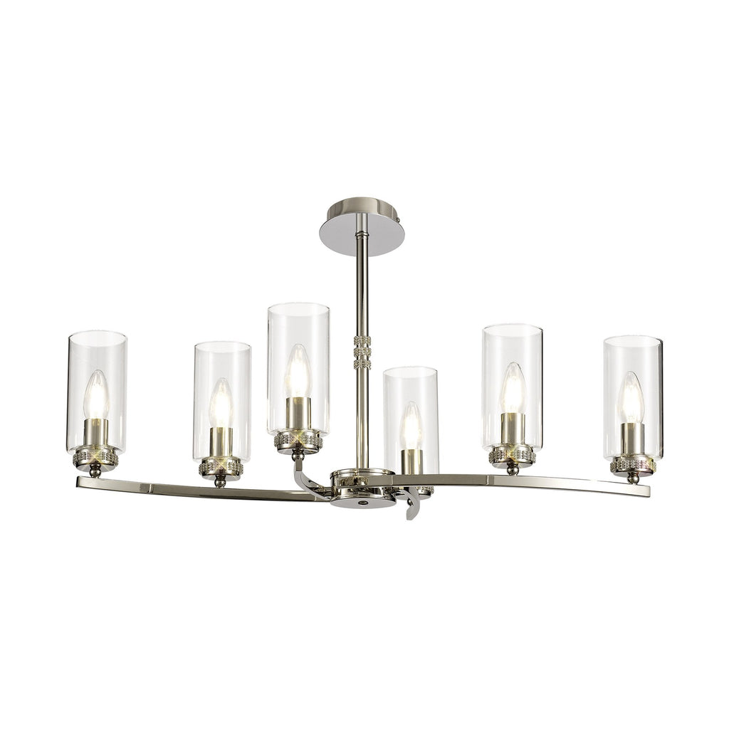 NL73119 Darling Pendant/Semi Ceiling 6 Light Polished Nickel