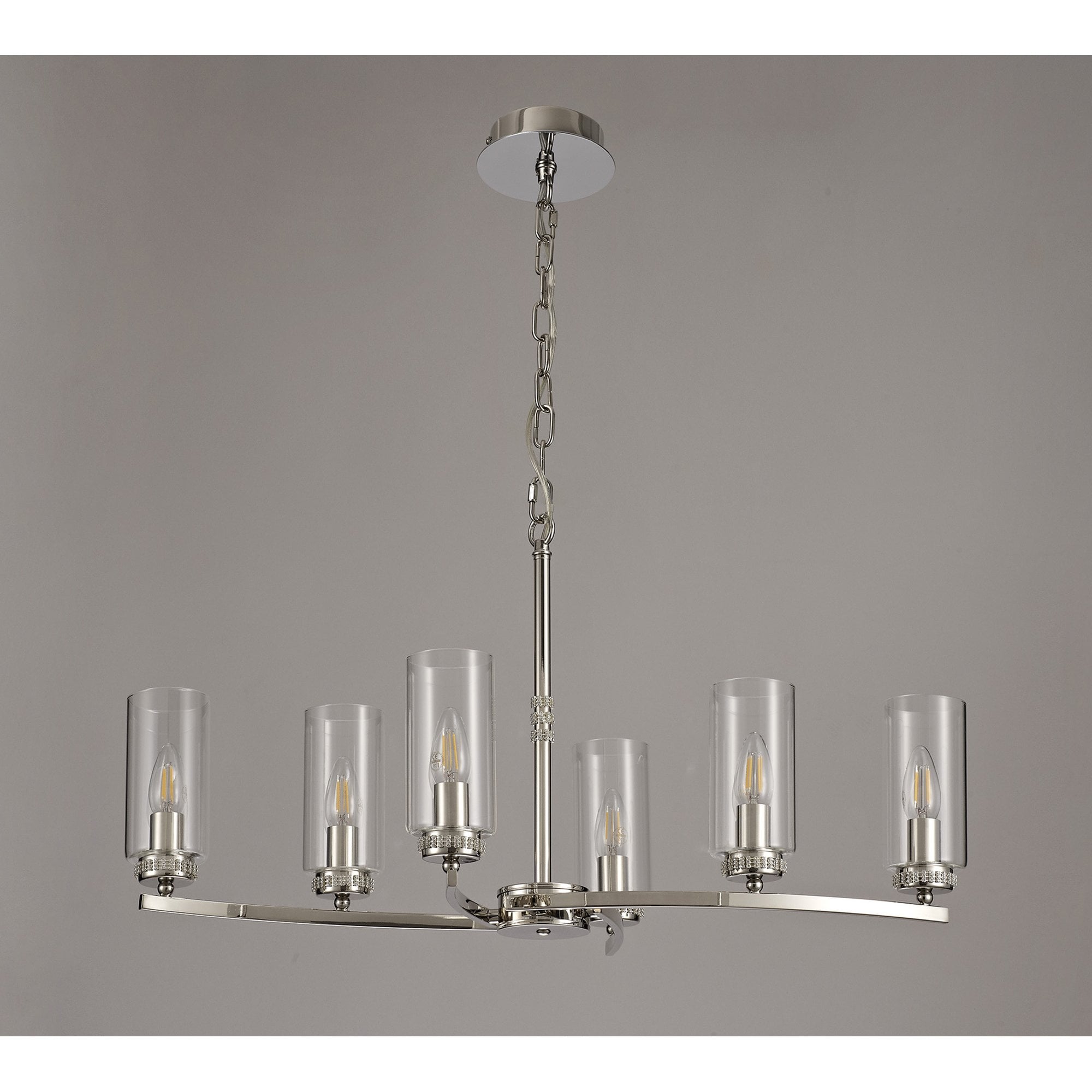 NL73119 Darling Pendant/Semi Ceiling 6 Light Polished Nickel