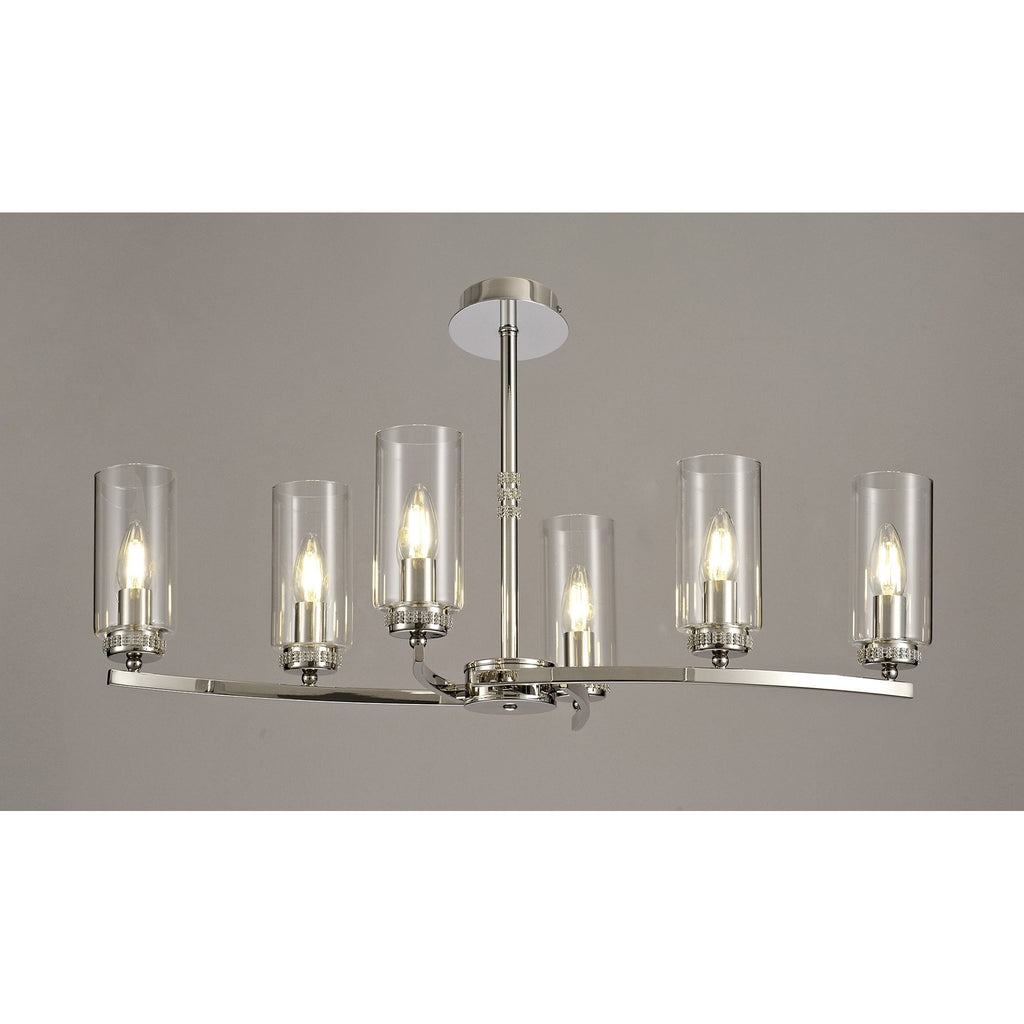 NL73119 Darling Pendant/Semi Ceiling 6 Light Polished Nickel
