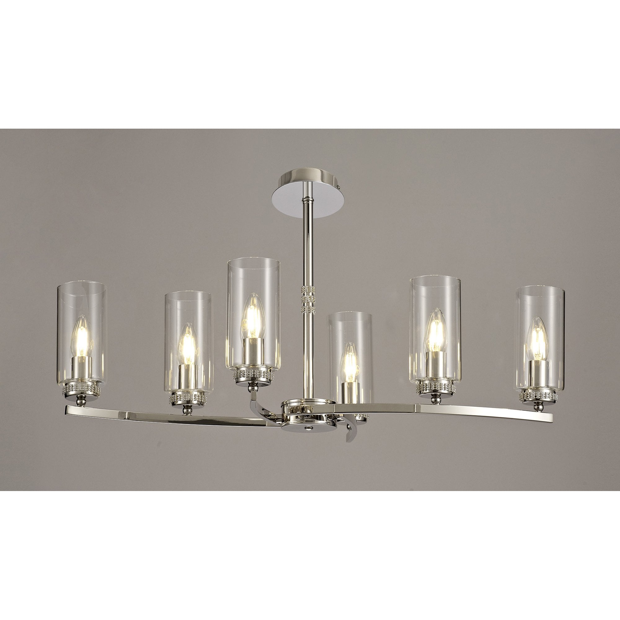 NL73119 Darling Pendant/Semi Ceiling 6 Light Polished Nickel