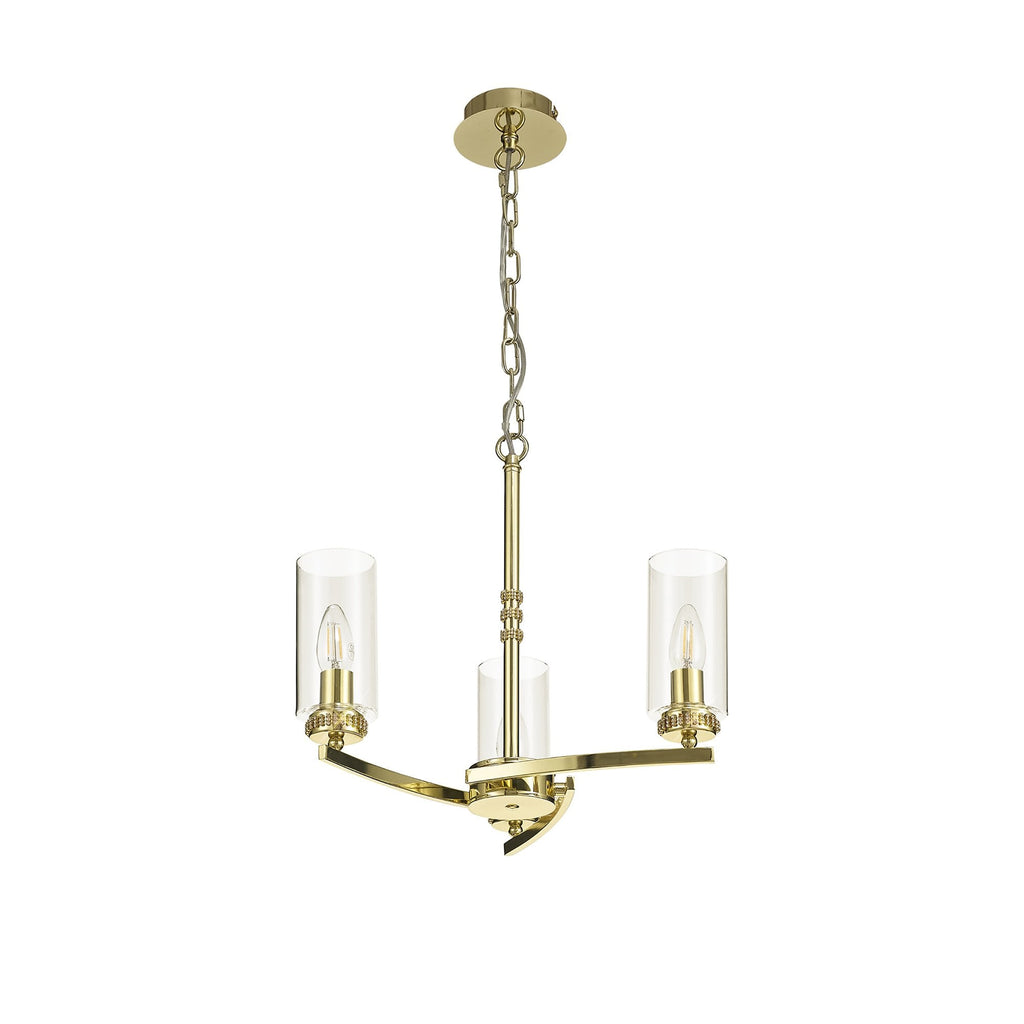 NL73209 Darling Pendant/Semi Ceiling 3 Light Polished Gold