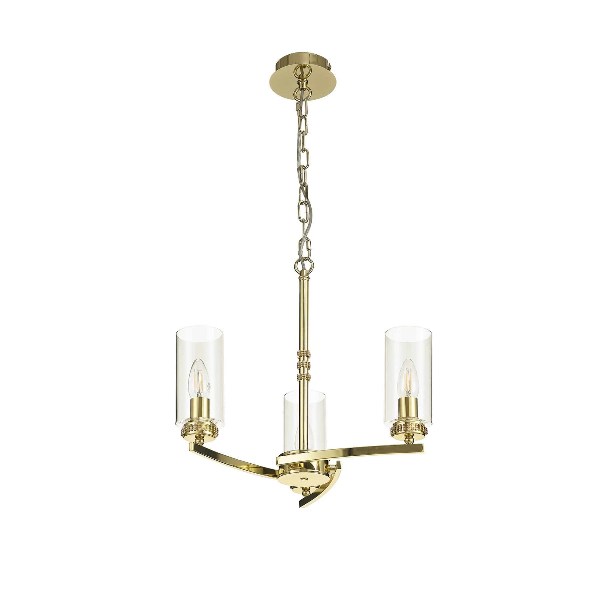 NL73209 Darling Pendant/Semi Ceiling 3 Light Polished Gold