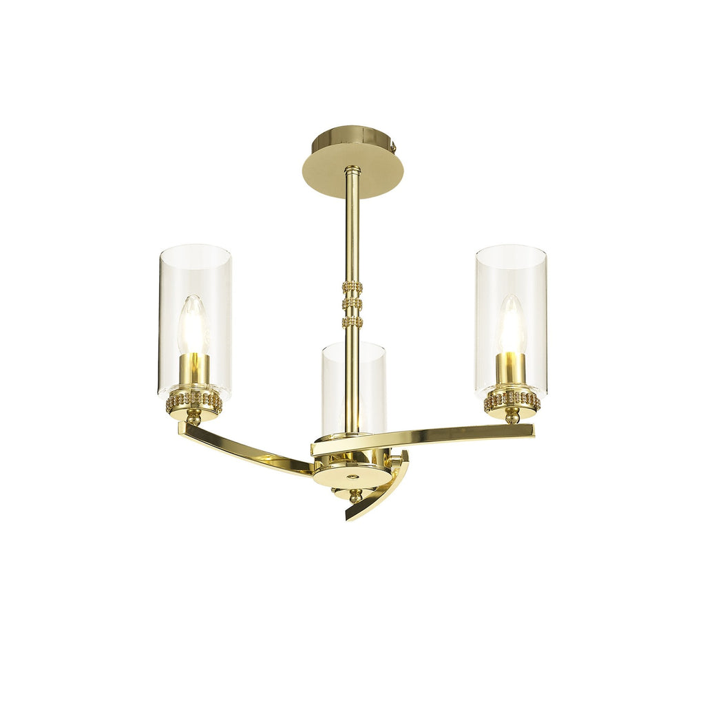 NL73209 Darling Pendant/Semi Ceiling 3 Light Polished Gold