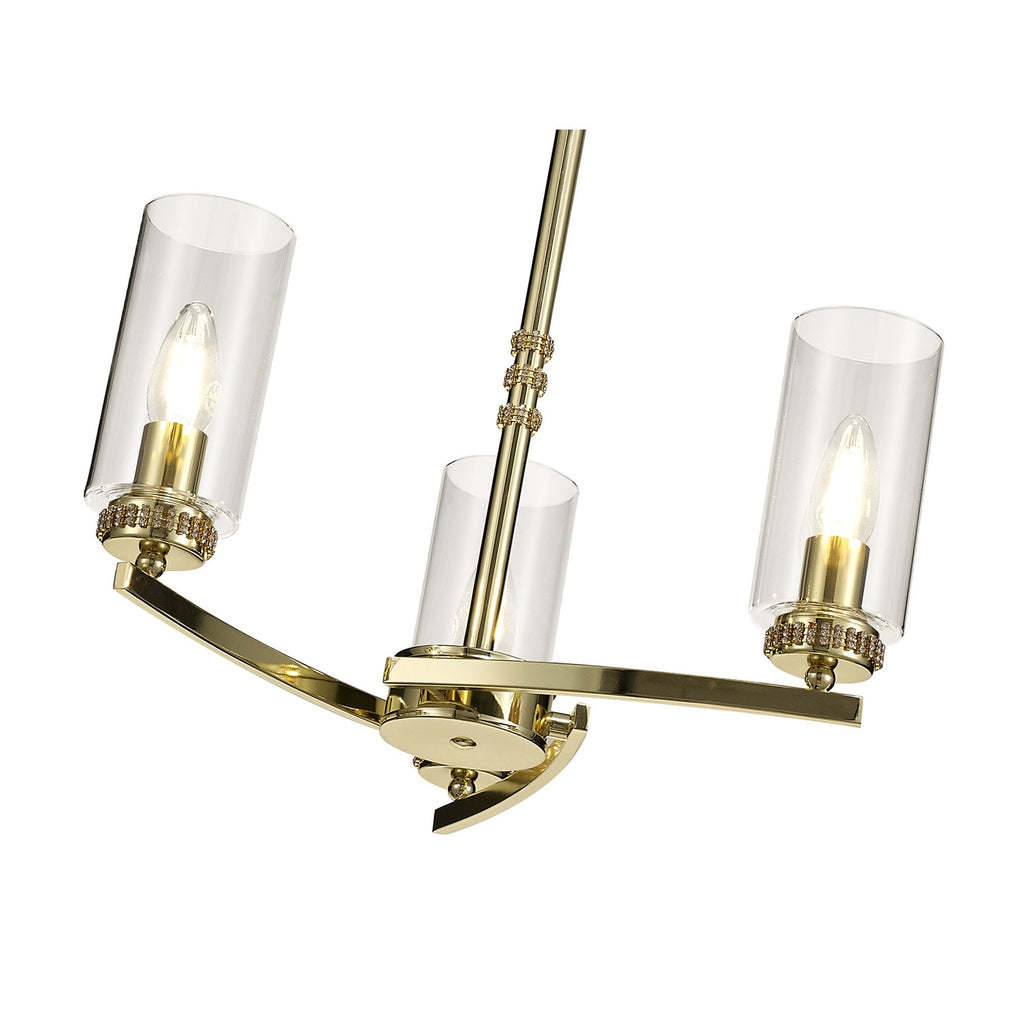 NL73209 Darling Pendant/Semi Ceiling 3 Light Polished Gold
