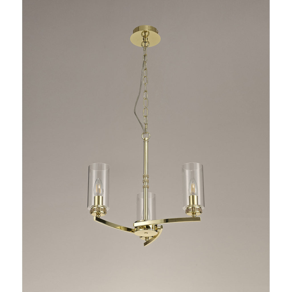 NL73209 Darling Pendant/Semi Ceiling 3 Light Polished Gold