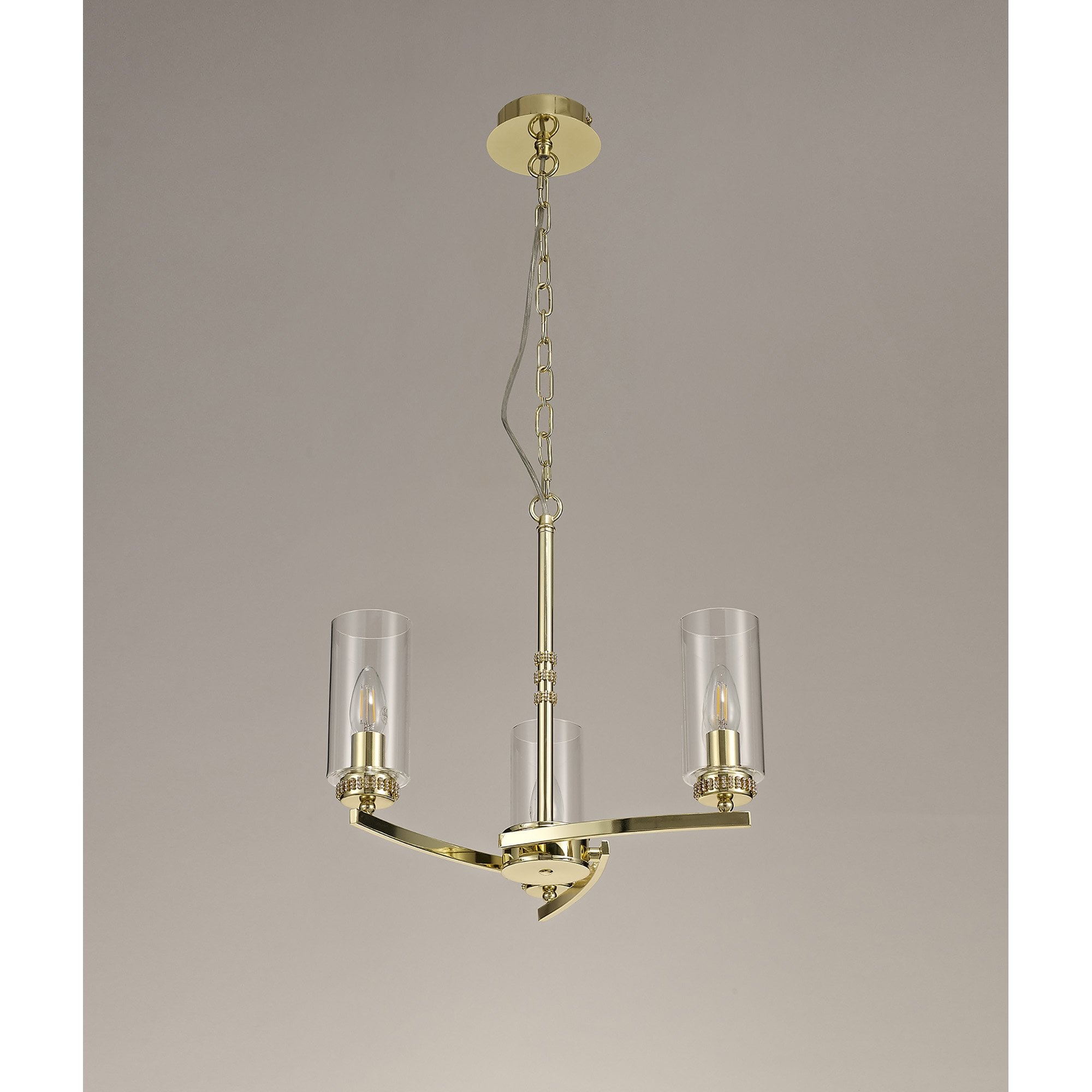 NL73209 Darling Pendant/Semi Ceiling 3 Light Polished Gold