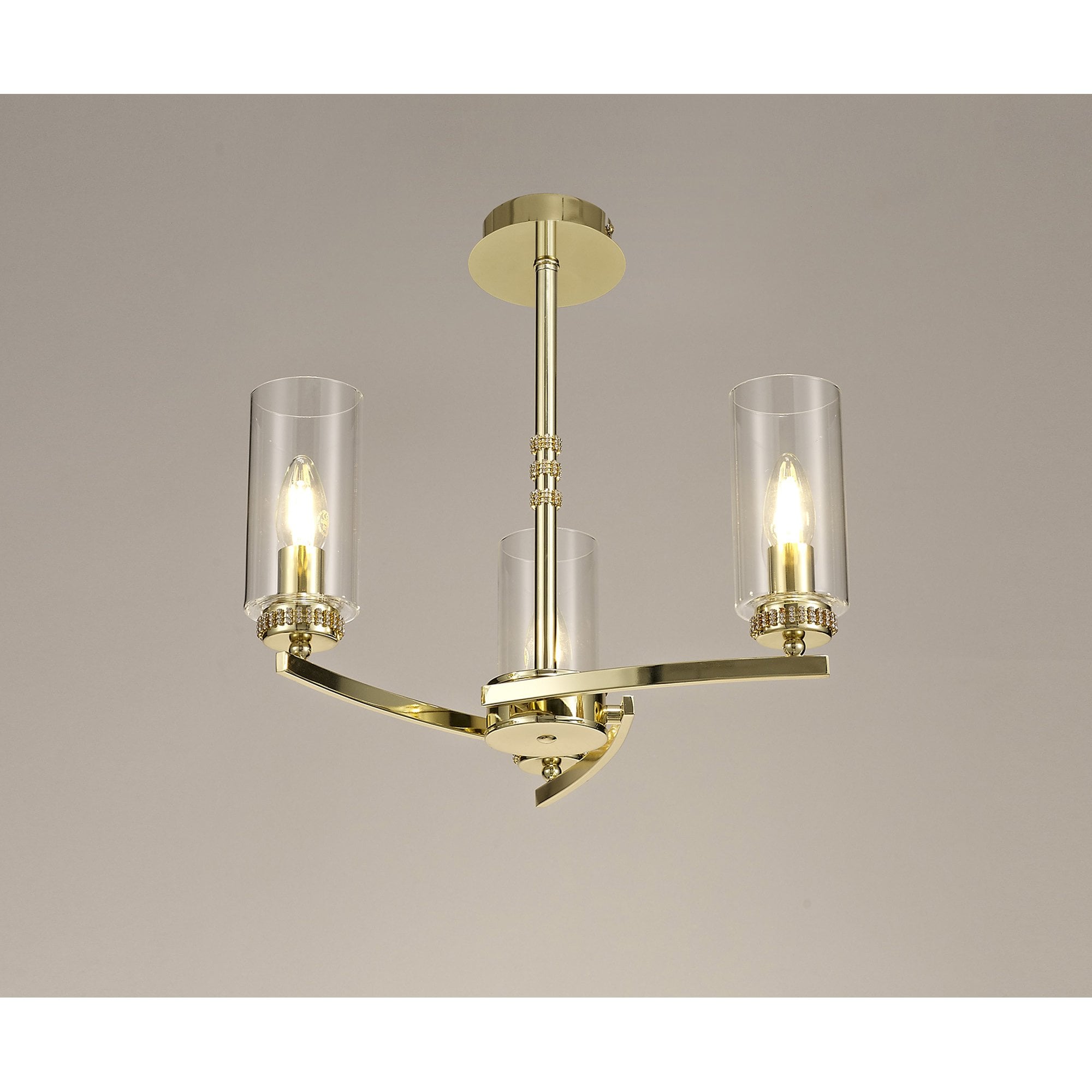 NL73209 Darling Pendant/Semi Ceiling 3 Light Polished Gold