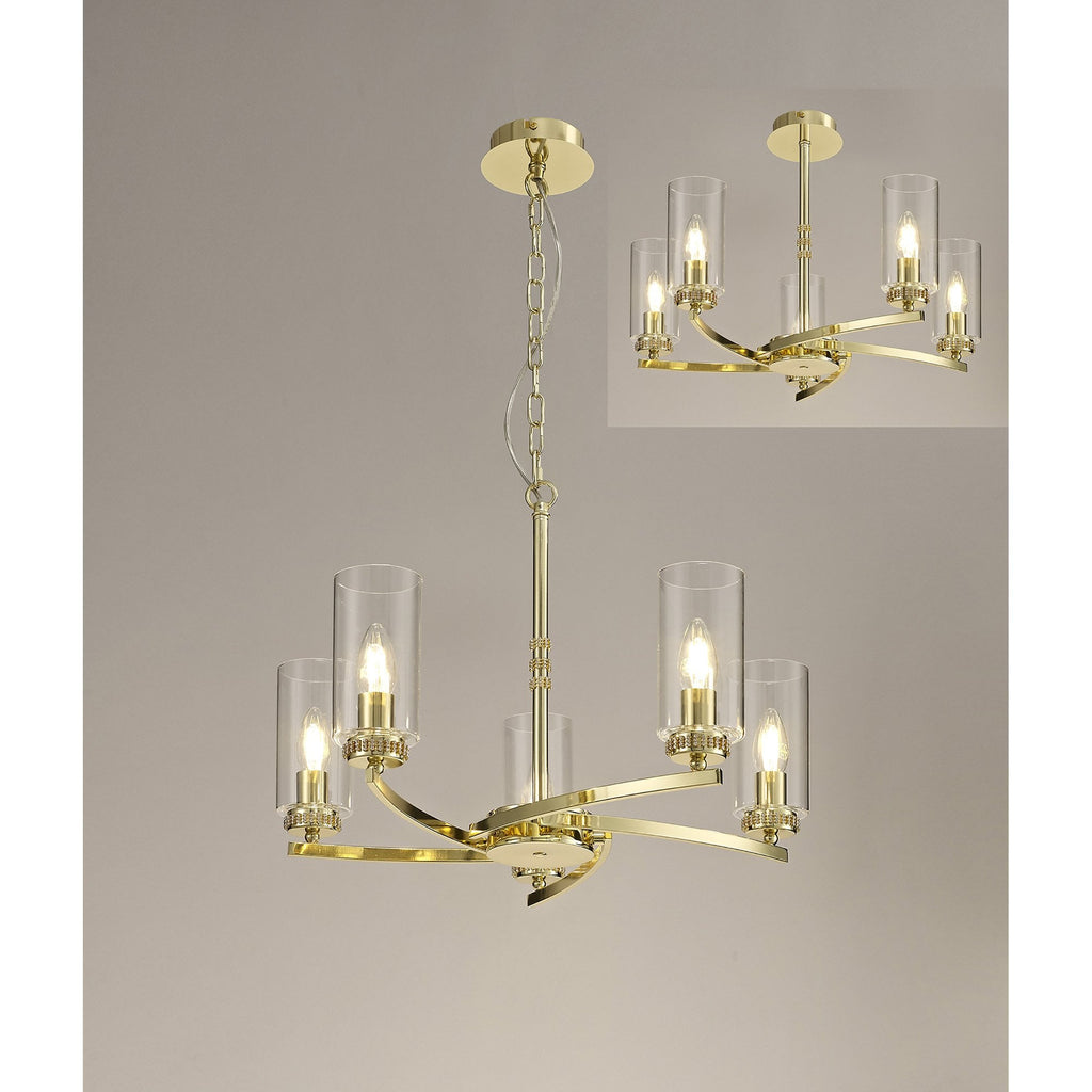 NL73219 Darling Pendant/Semi Ceiling 5 Light Polished Gold