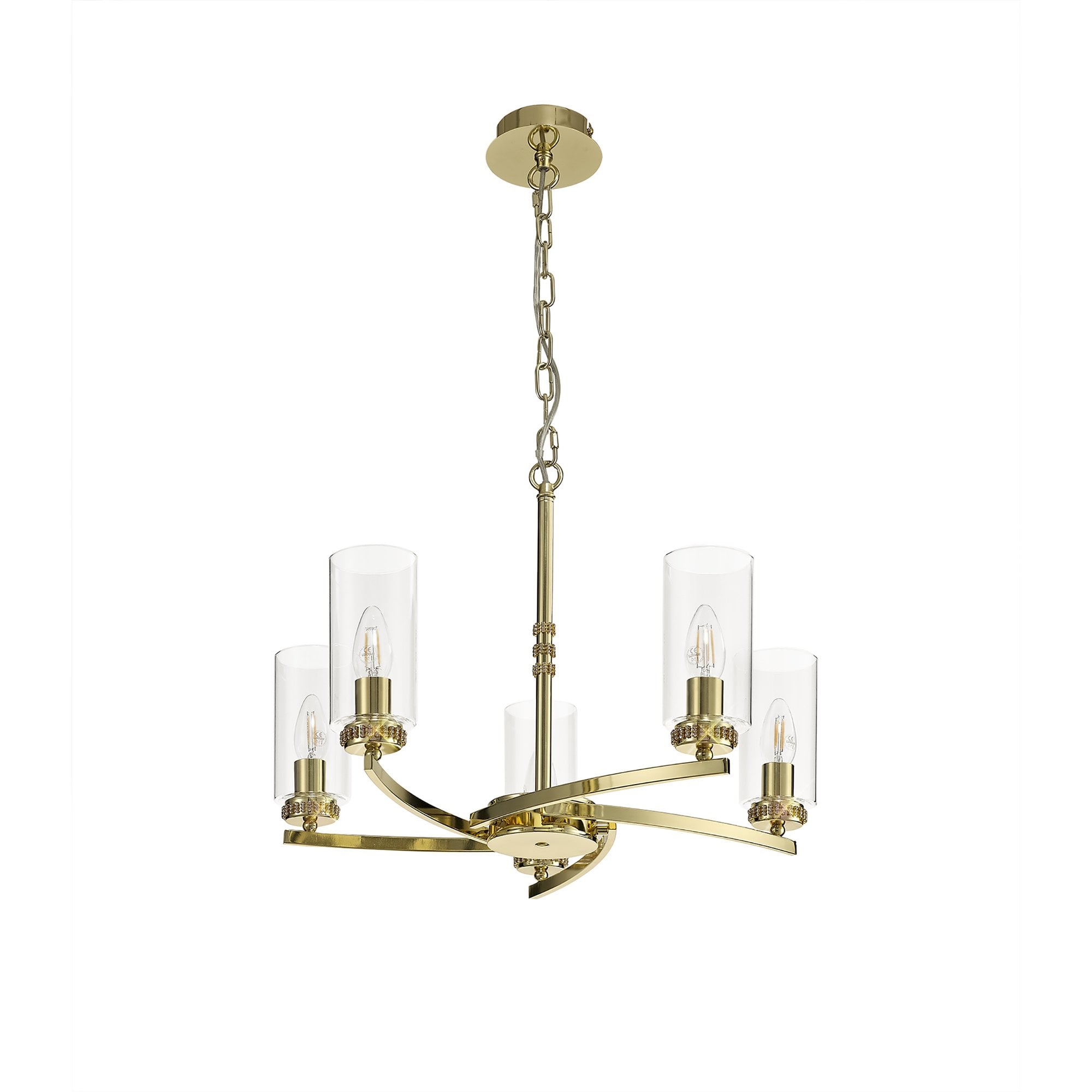NL73219 Darling Pendant/Semi Ceiling 5 Light Polished Gold