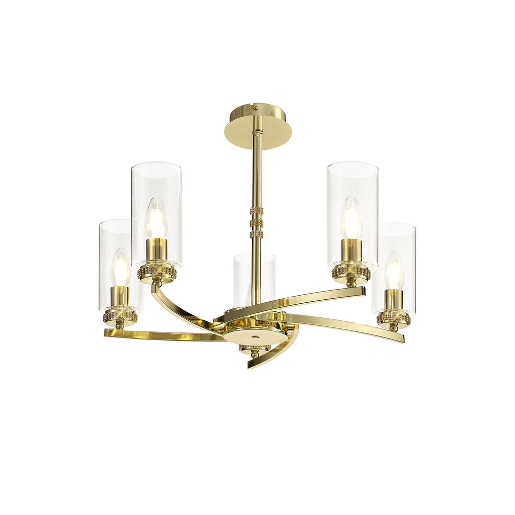 NL73219 Darling Pendant/Semi Ceiling 5 Light Polished Gold