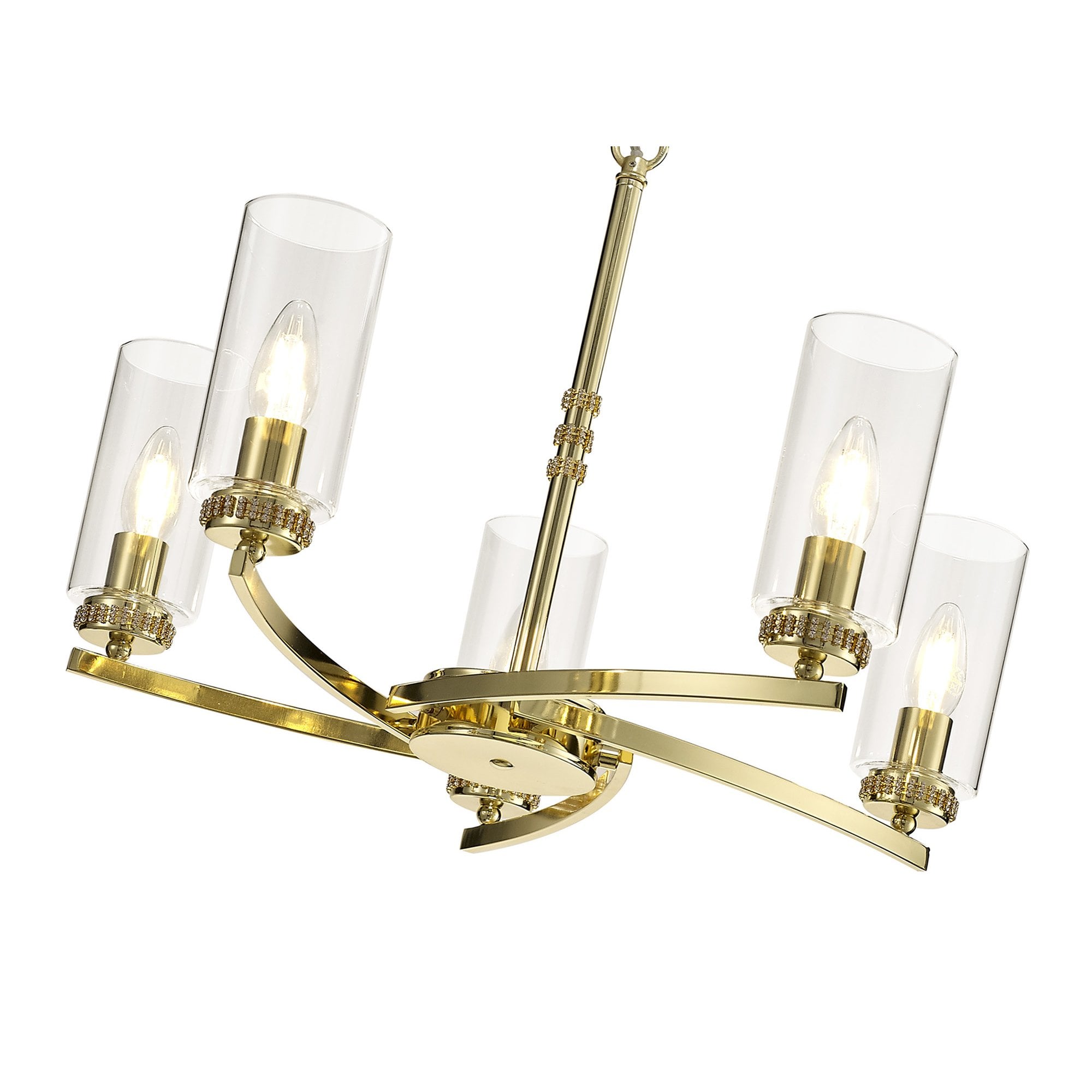 NL73219 Darling Pendant/Semi Ceiling 5 Light Polished Gold