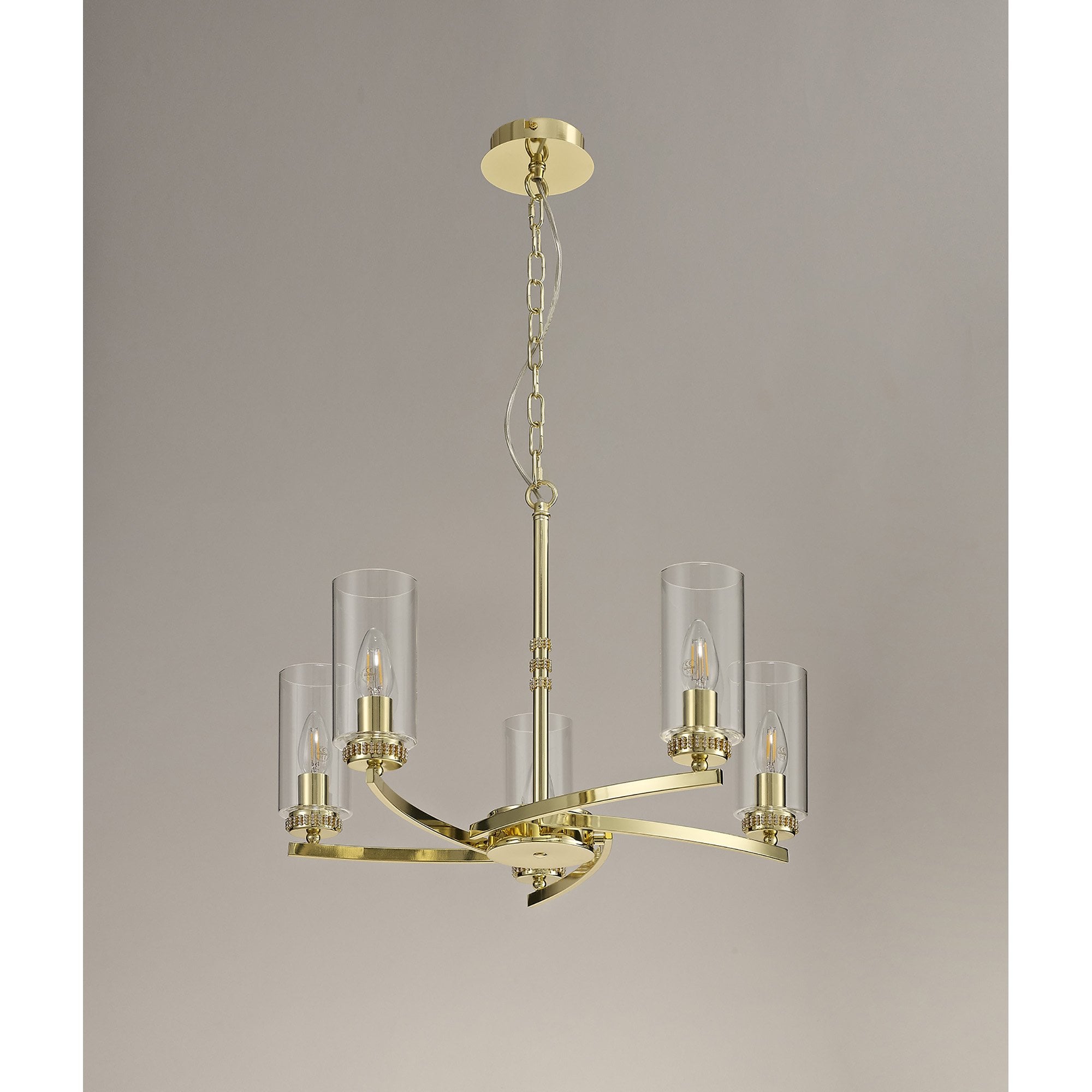NL73219 Darling Pendant/Semi Ceiling 5 Light Polished Gold