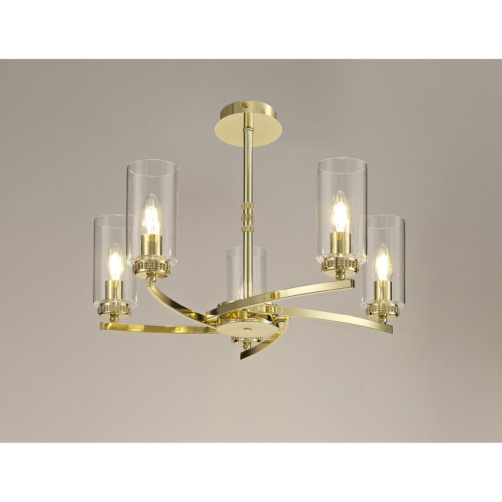NL73219 Darling Pendant/Semi Ceiling 5 Light Polished Gold