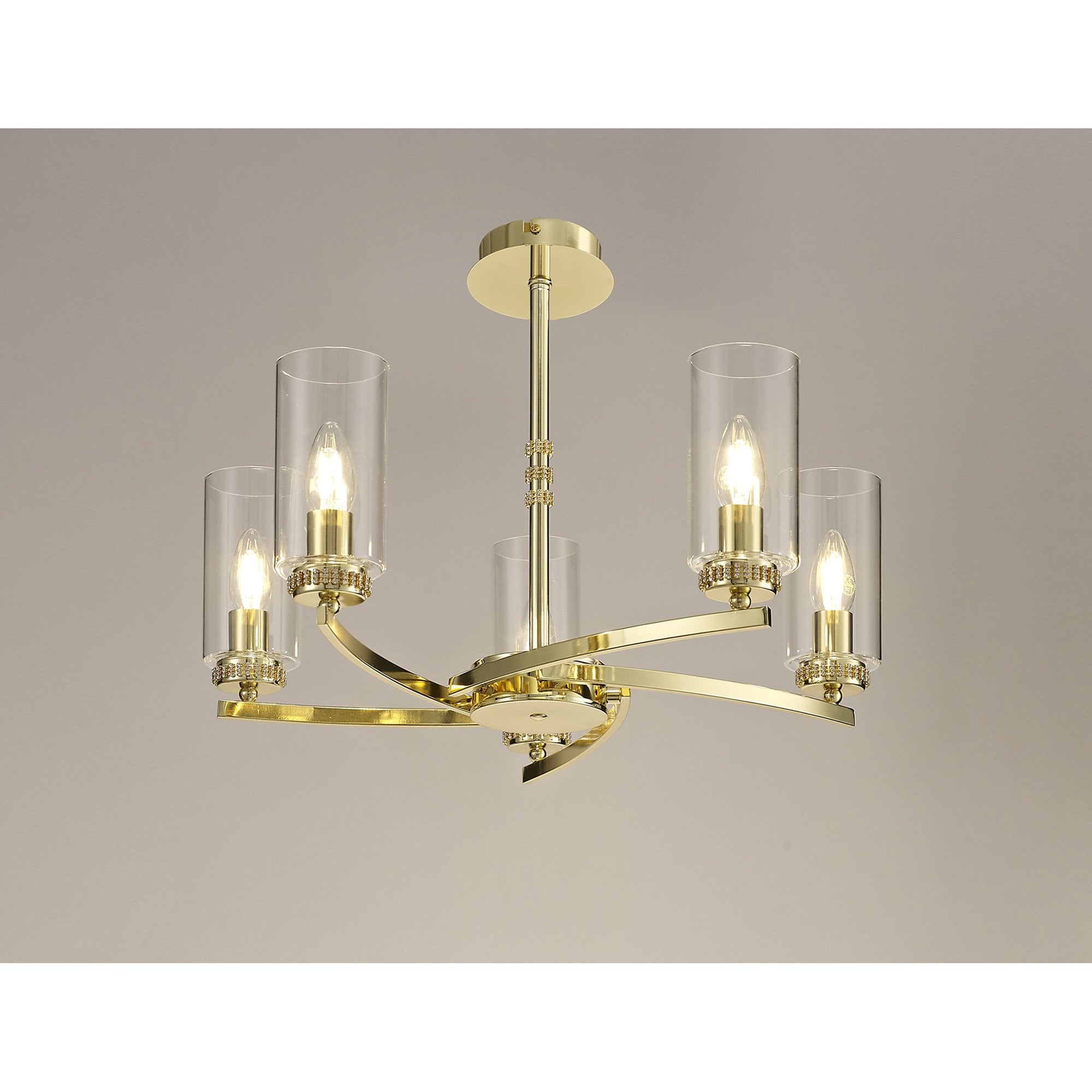 NL73219 Darling Pendant/Semi Ceiling 5 Light Polished Gold