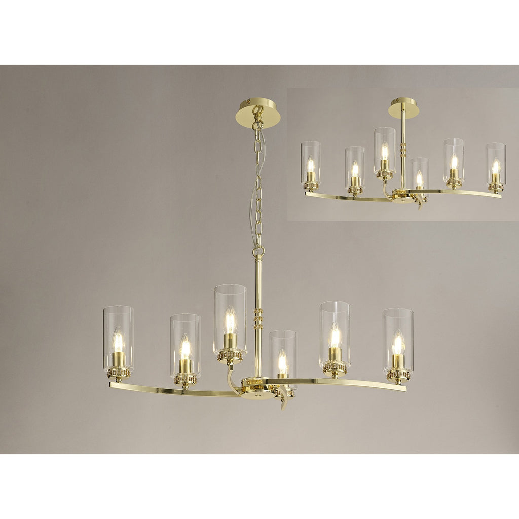 NL73229 Darling Pendant/Semi Ceiling 6 Light Polished Gold