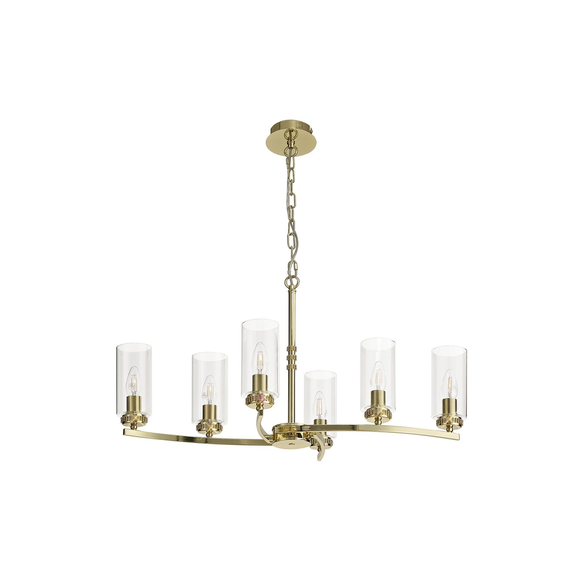 NL73229 Darling Pendant/Semi Ceiling 6 Light Polished Gold
