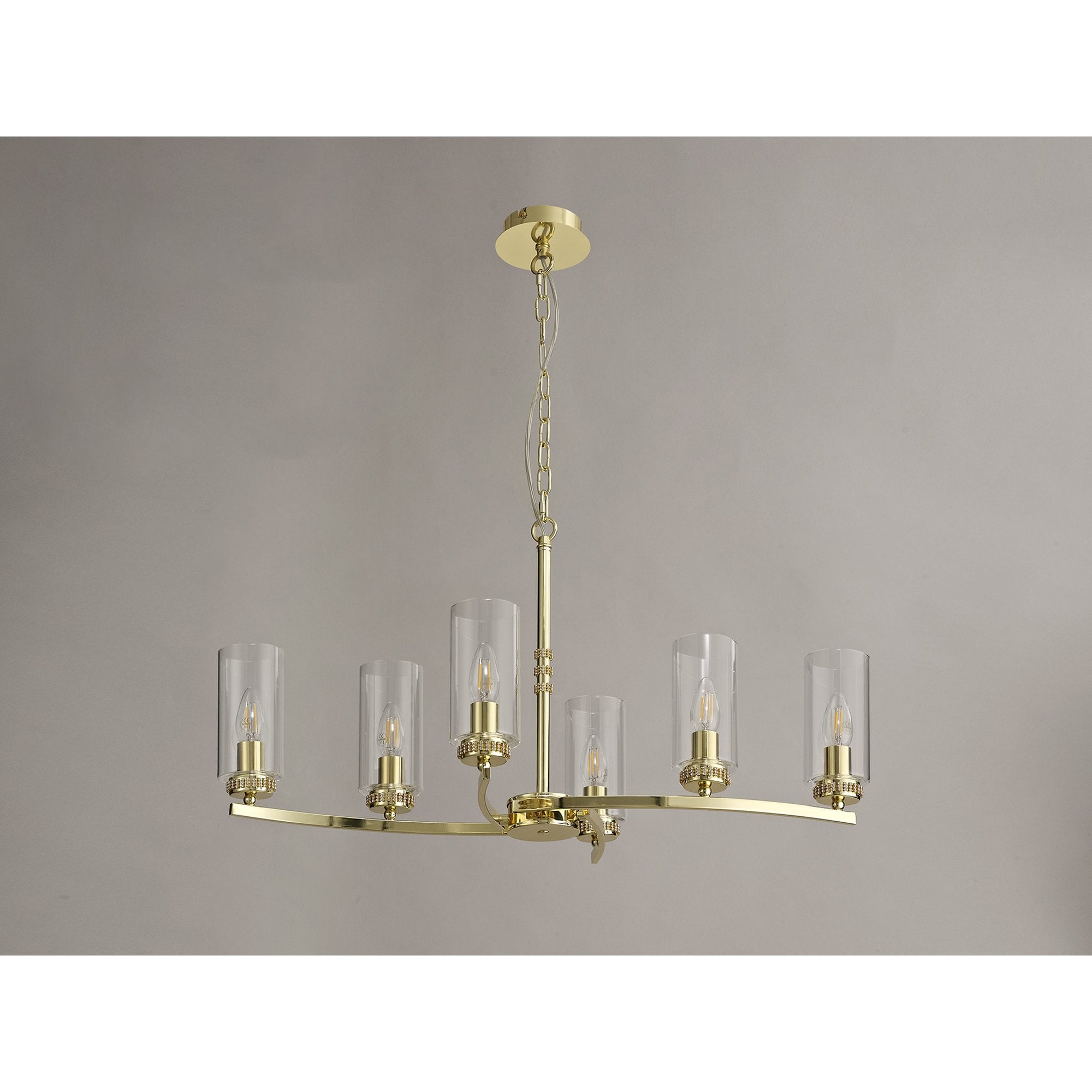 NL73229 Darling Pendant/Semi Ceiling 6 Light Polished Gold