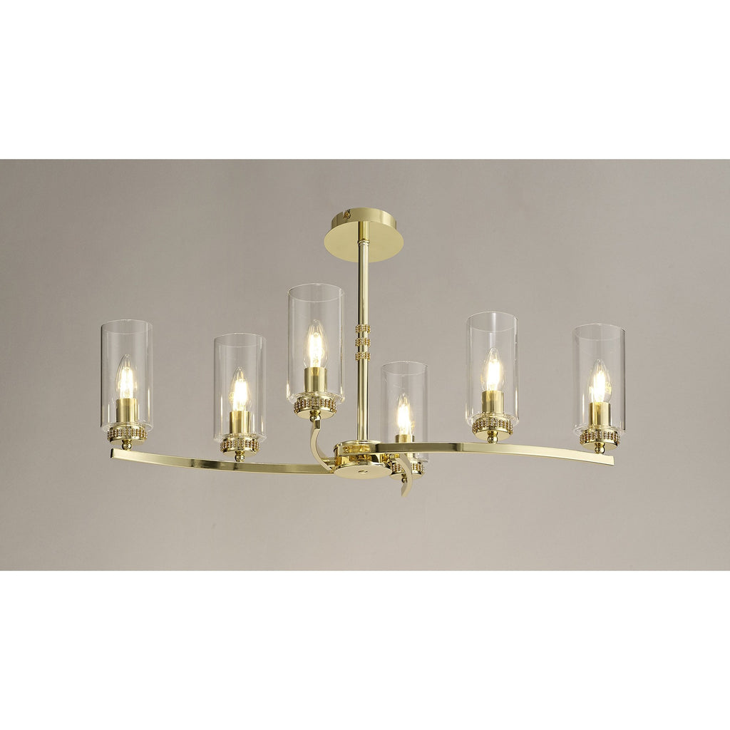 NL73229 Darling Pendant/Semi Ceiling 6 Light Polished Gold