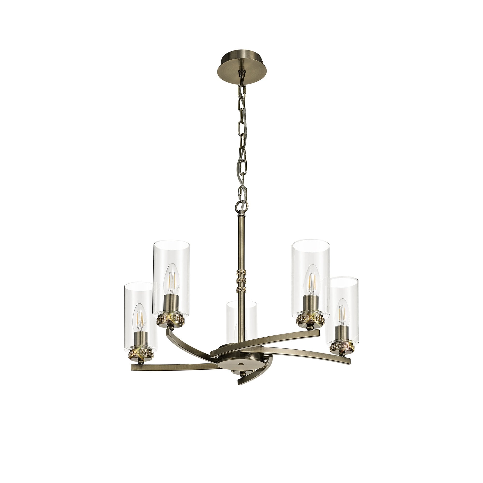 NL73269 Darling Pendant/Semi Ceiling 5 Light Antique Brass