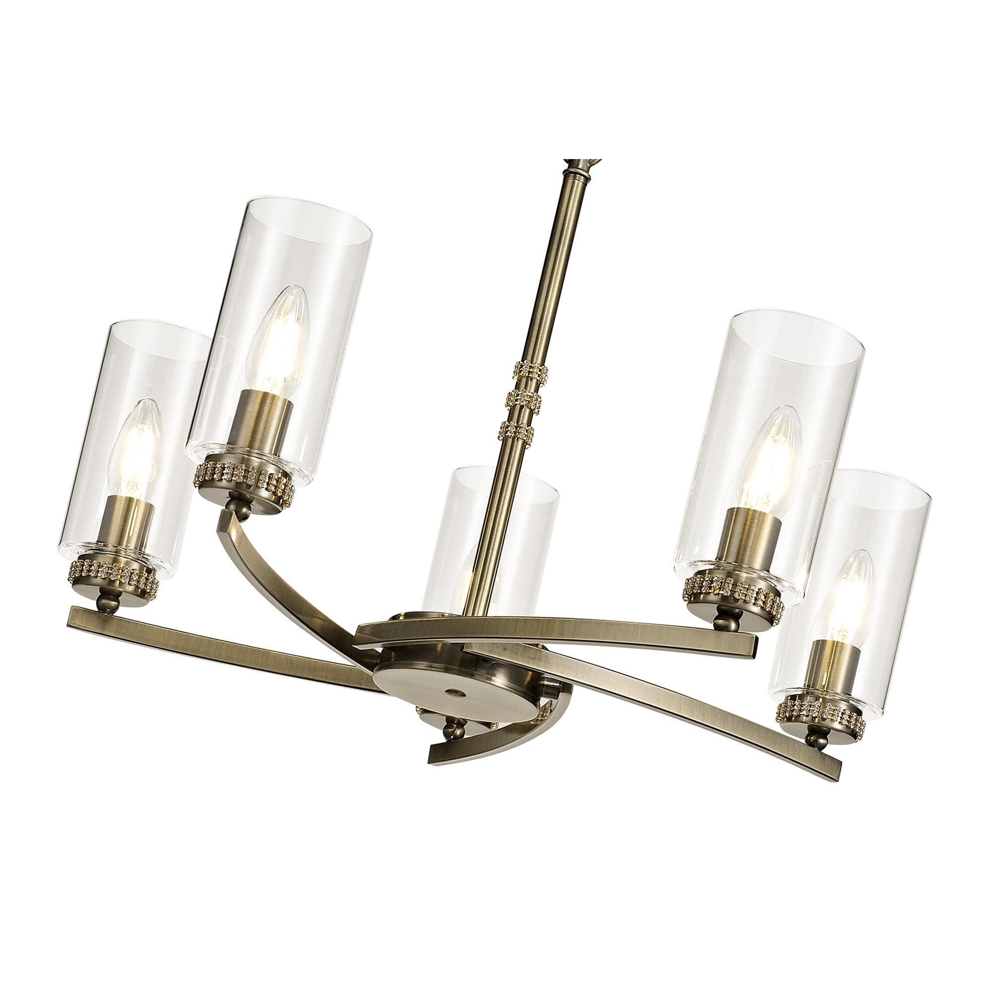 NL73269 Darling Pendant/Semi Ceiling 5 Light Antique Brass