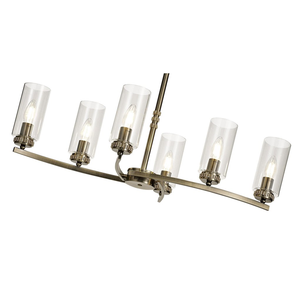 NL73279 Darling Pendant/Semi Ceiling 6 Light Antique Brass
