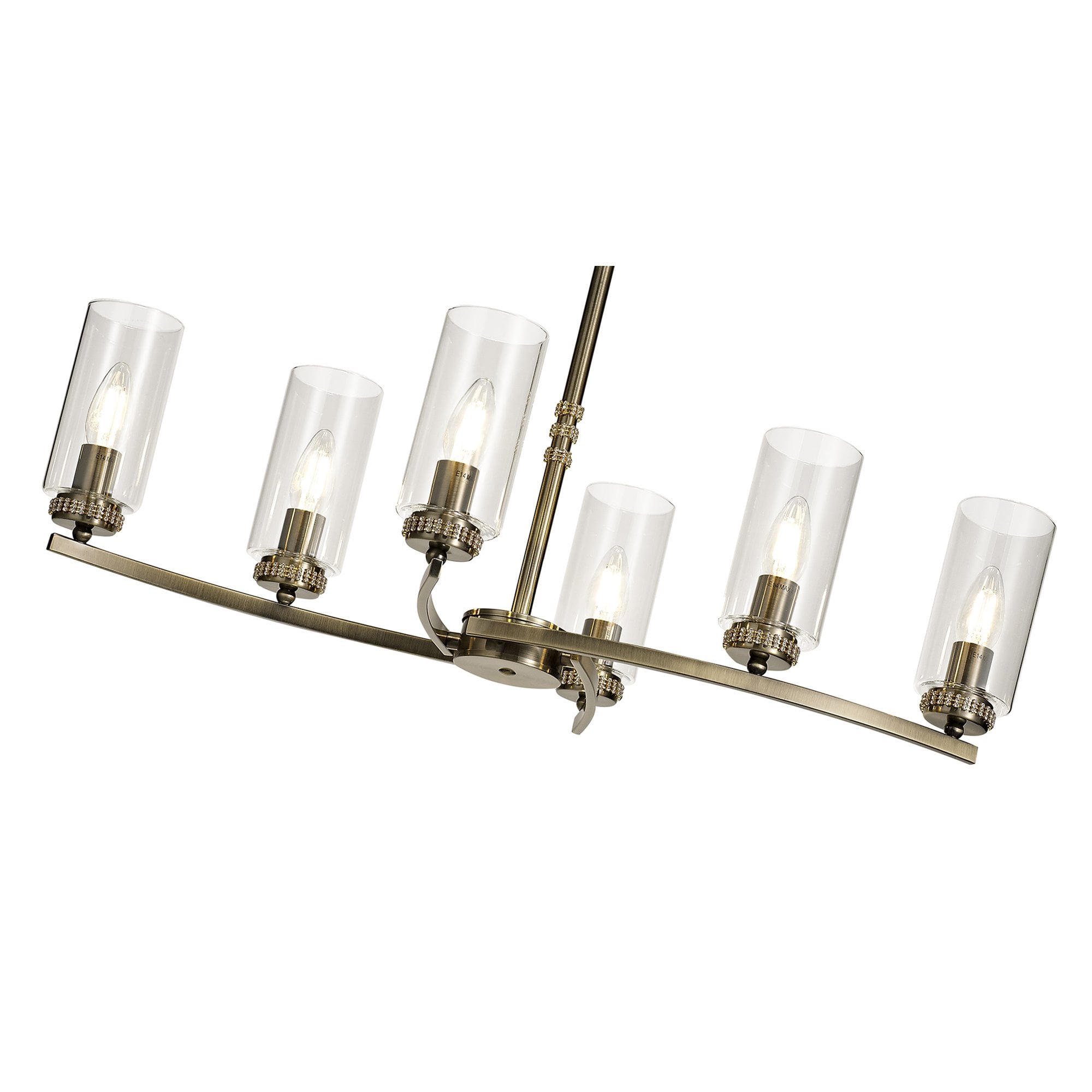 NL73279 Darling Pendant/Semi Ceiling 6 Light Antique Brass