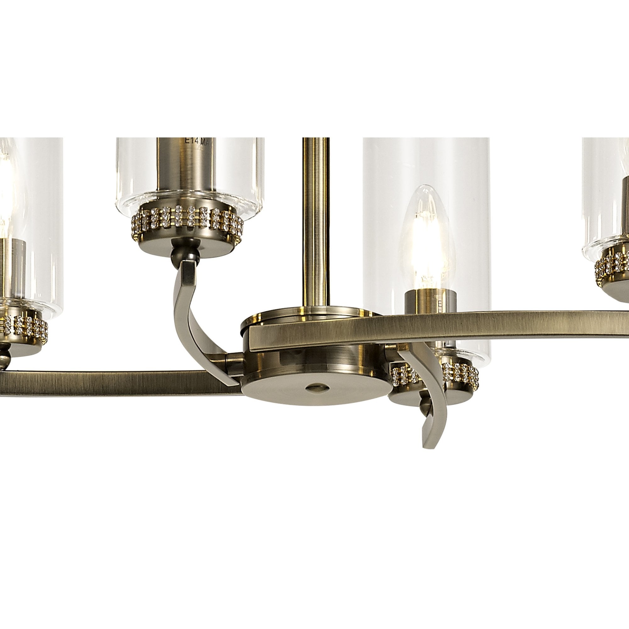 NL73279 Darling Pendant/Semi Ceiling 6 Light Antique Brass