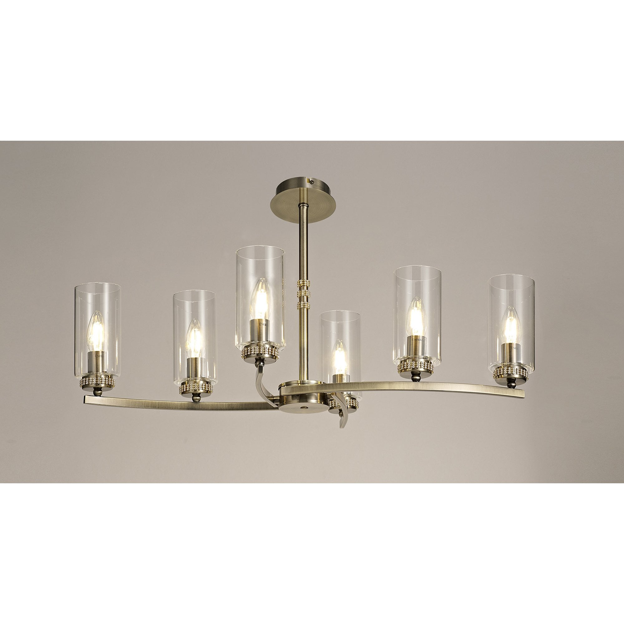 NL73279 Darling Pendant/Semi Ceiling 6 Light Antique Brass