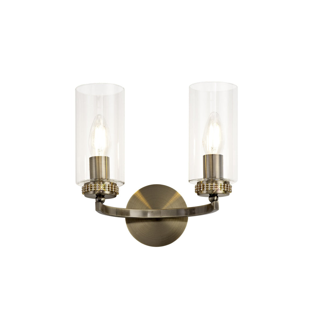 NL73299 Darling Wall Lamp Switched 2 Light Antique Brass