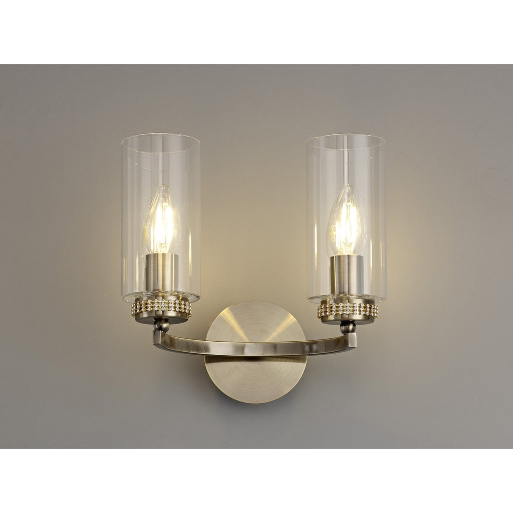 NL73299 Darling Wall Lamp Switched 2 Light Antique Brass