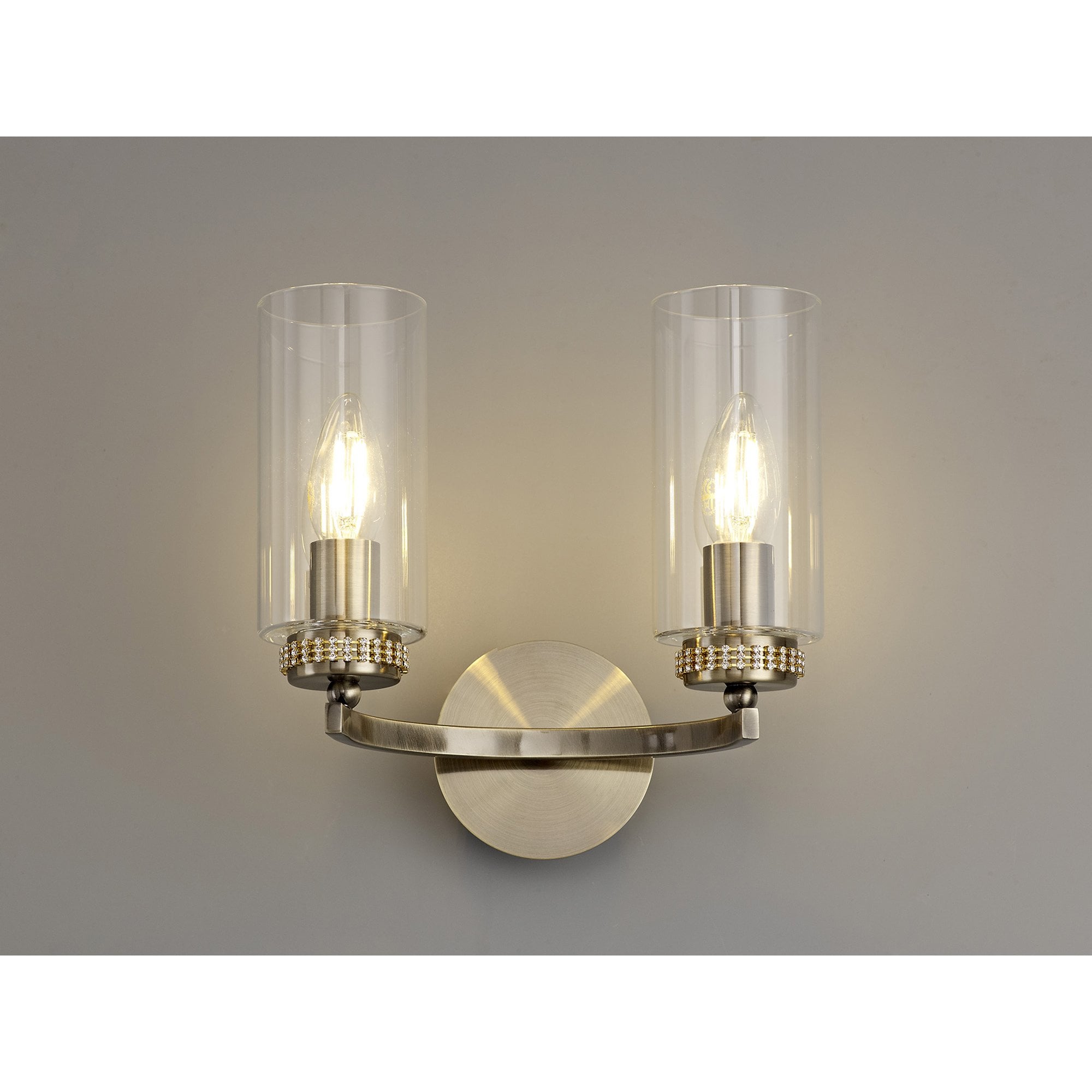 NL73299 Darling Wall Lamp Switched 2 Light Antique Brass