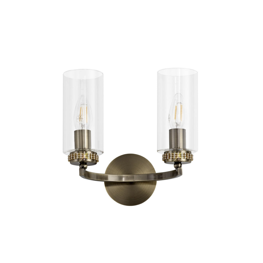 NL73299 Darling Wall Lamp Switched 2 Light Antique Brass
