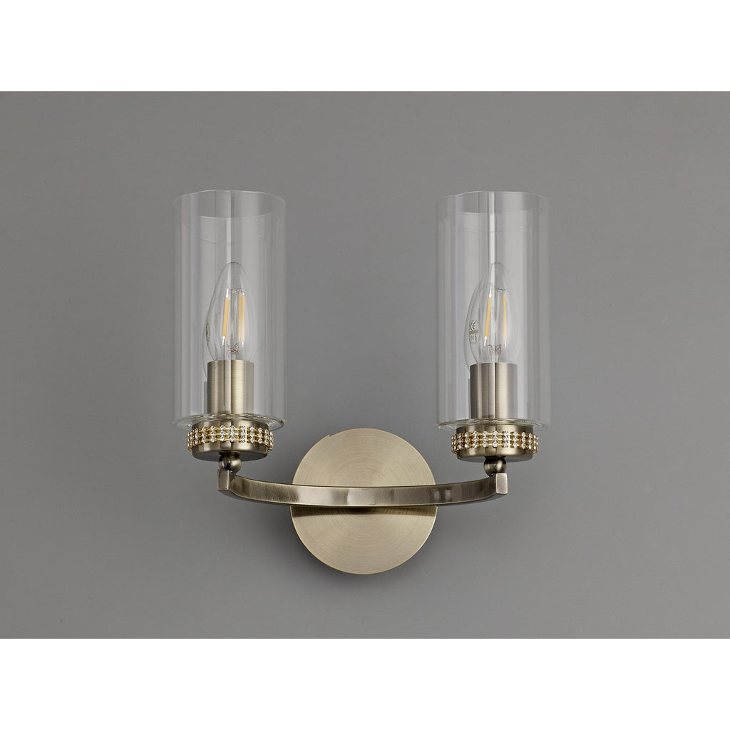 NL73299 Darling Wall Lamp Switched 2 Light Antique Brass