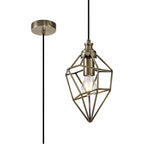 NL71309 Davie Small Pendant 1 Light Antique Brass