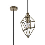 NL71309 Davie Small Pendant 1 Light Antique Brass