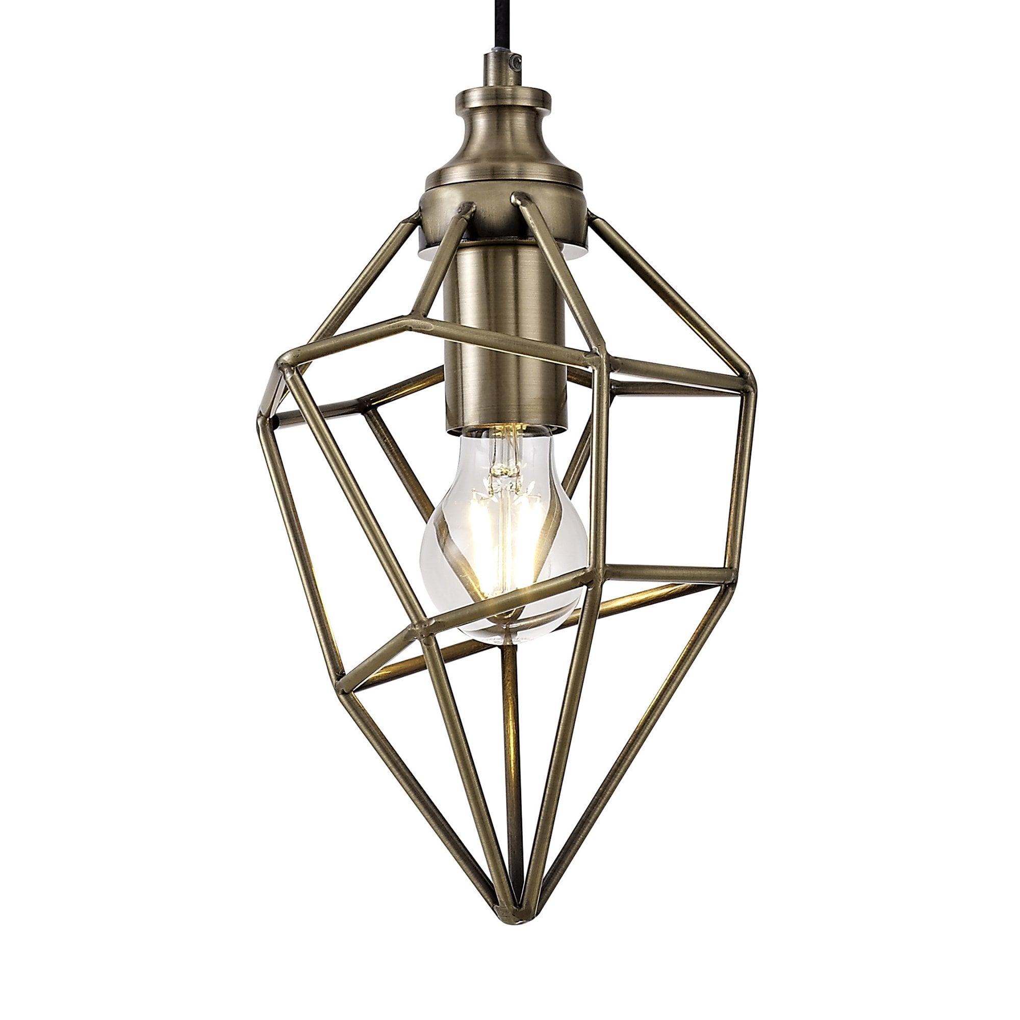 NL71309 Davie Small Pendant 1 Light Antique Brass