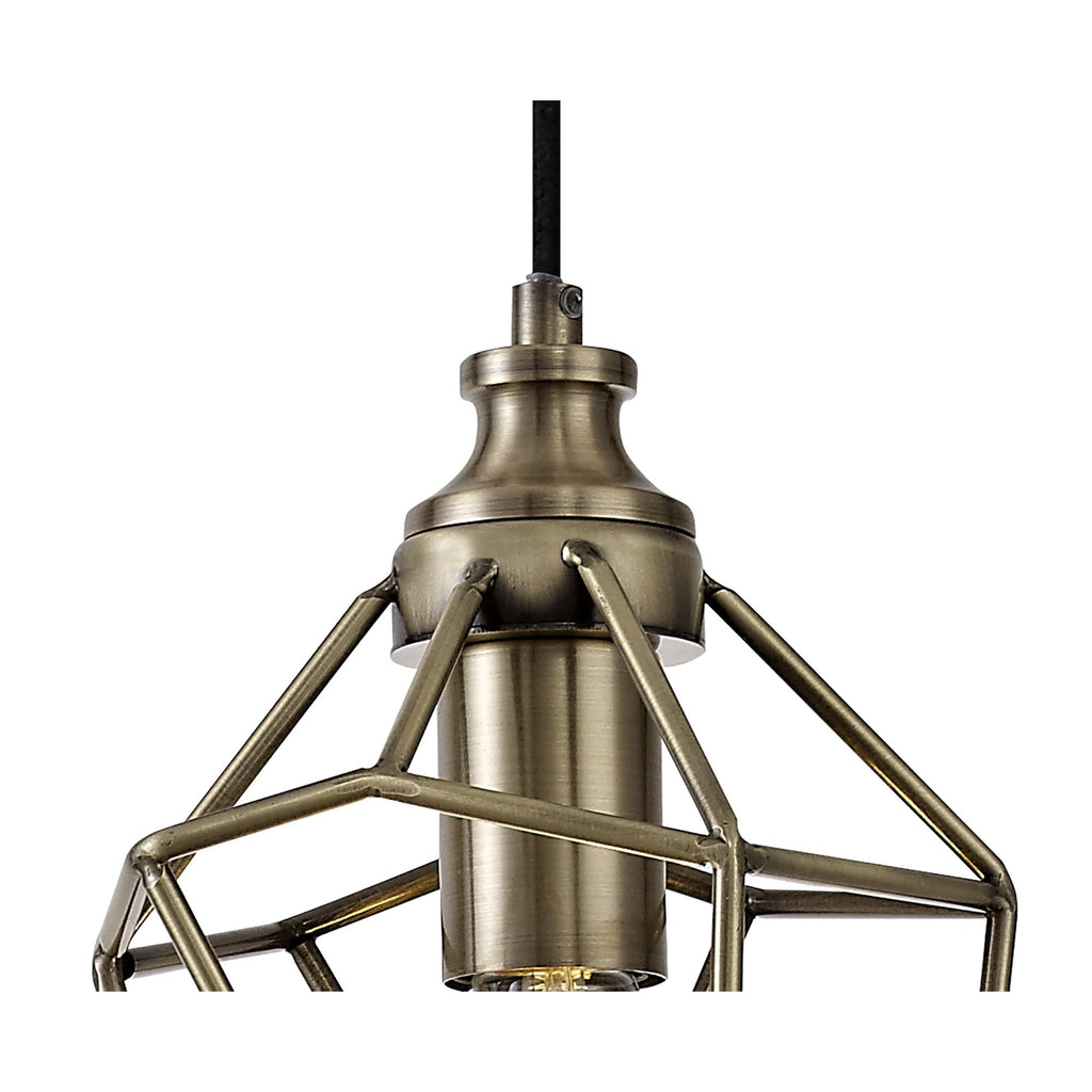 NL71309 Davie Small Pendant 1 Light Antique Brass