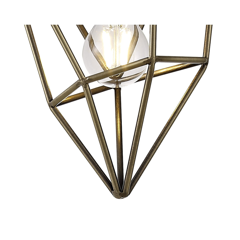 NL71309 Davie Small Pendant 1 Light Antique Brass
