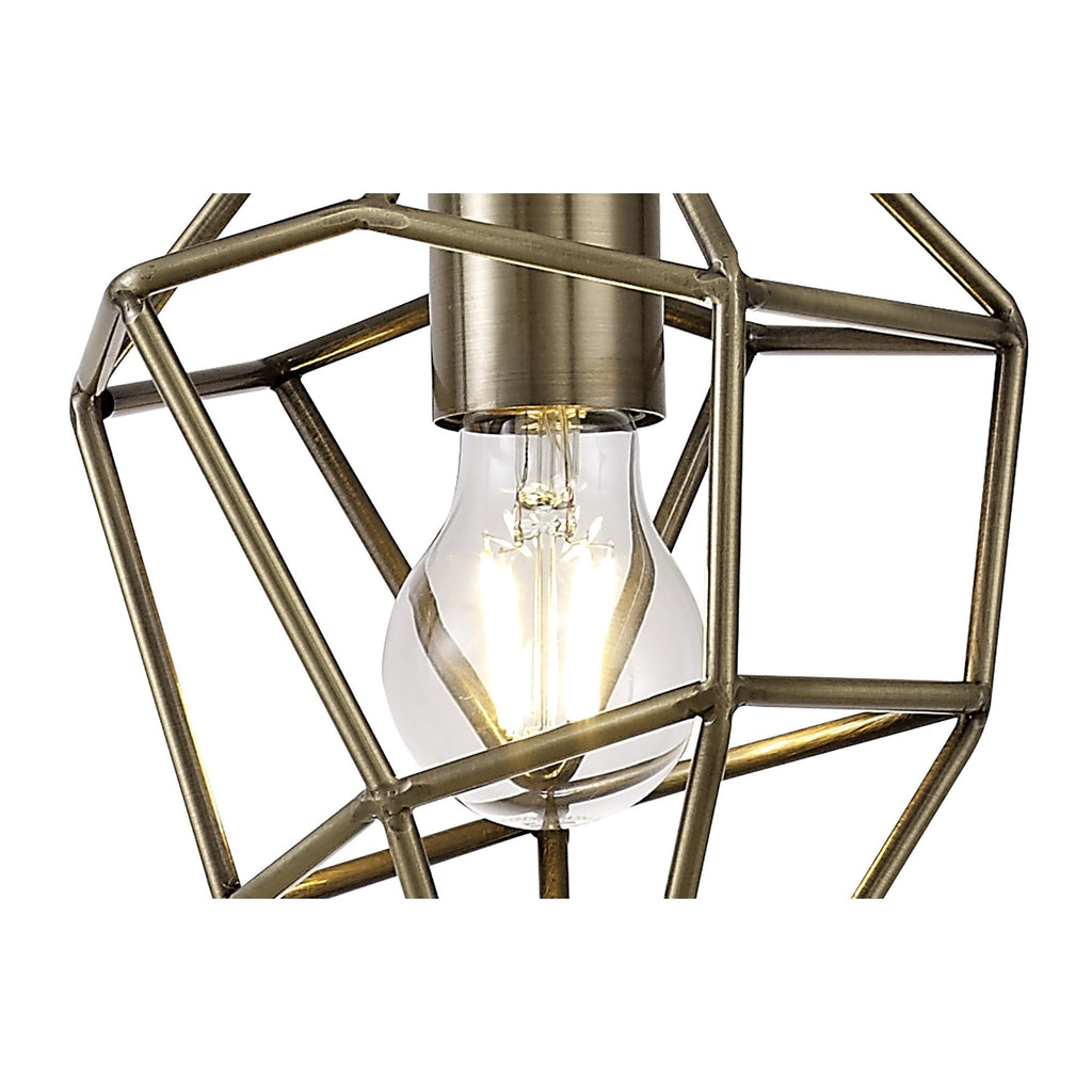 NL71309 Davie Small Pendant 1 Light Antique Brass
