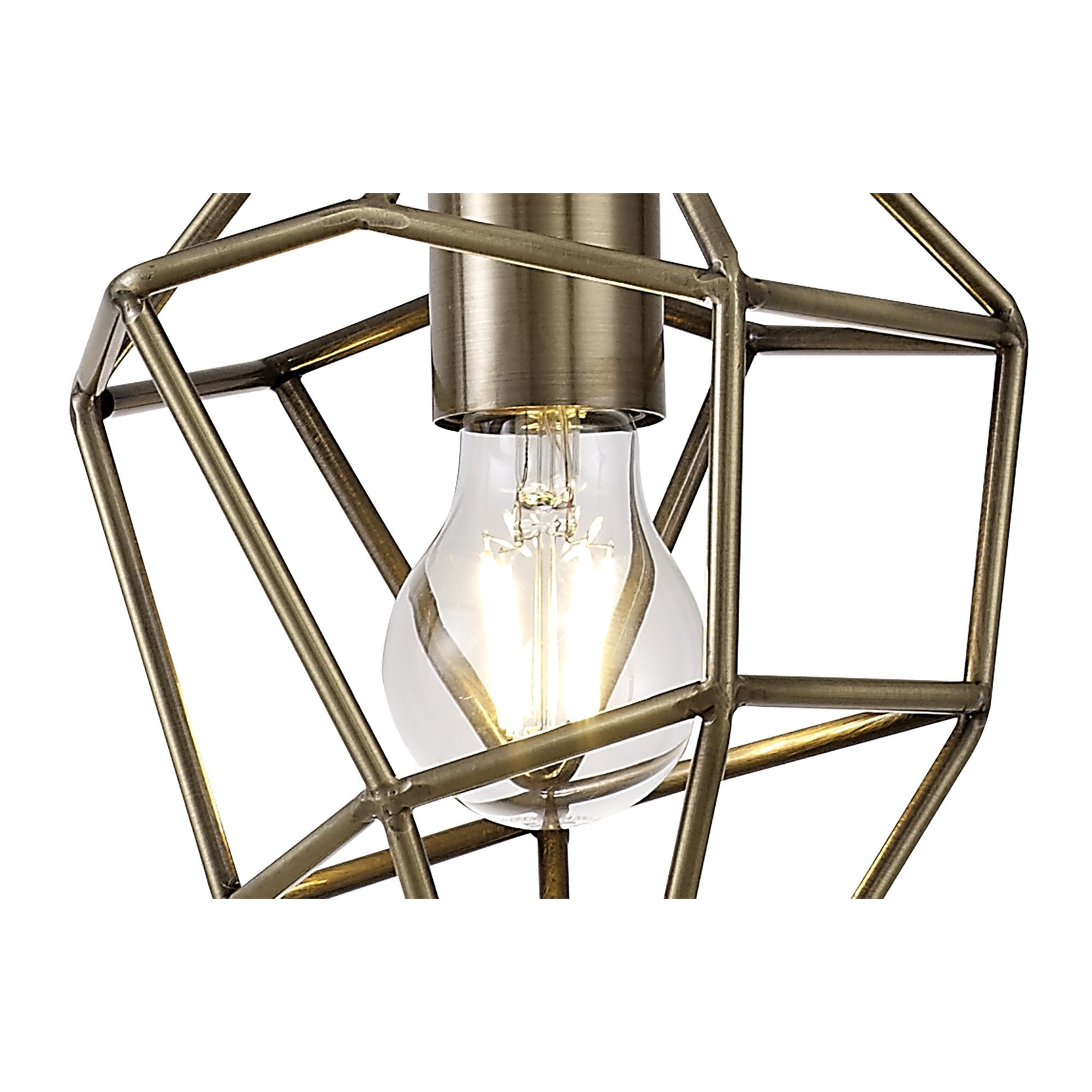 NL71309 Davie Small Pendant 1 Light Antique Brass