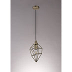 NL71309 Davie Small Pendant 1 Light Antique Brass