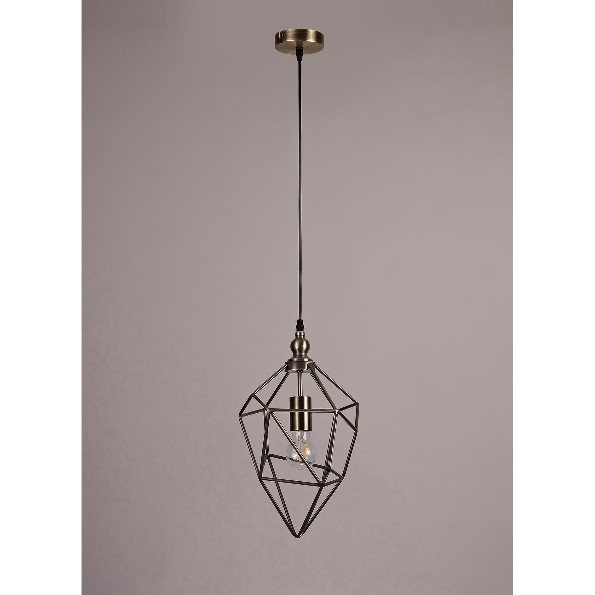 NL71319 Davie Medium Pendant 1 Light Antique Brass