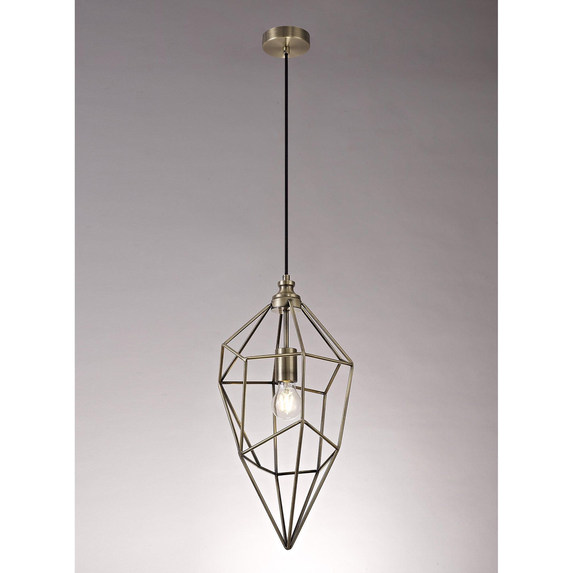 NL71329 Davie Large Pendant 1 Light Antique Brass