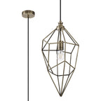 NL71329 Davie Large Pendant 1 Light Antique Brass