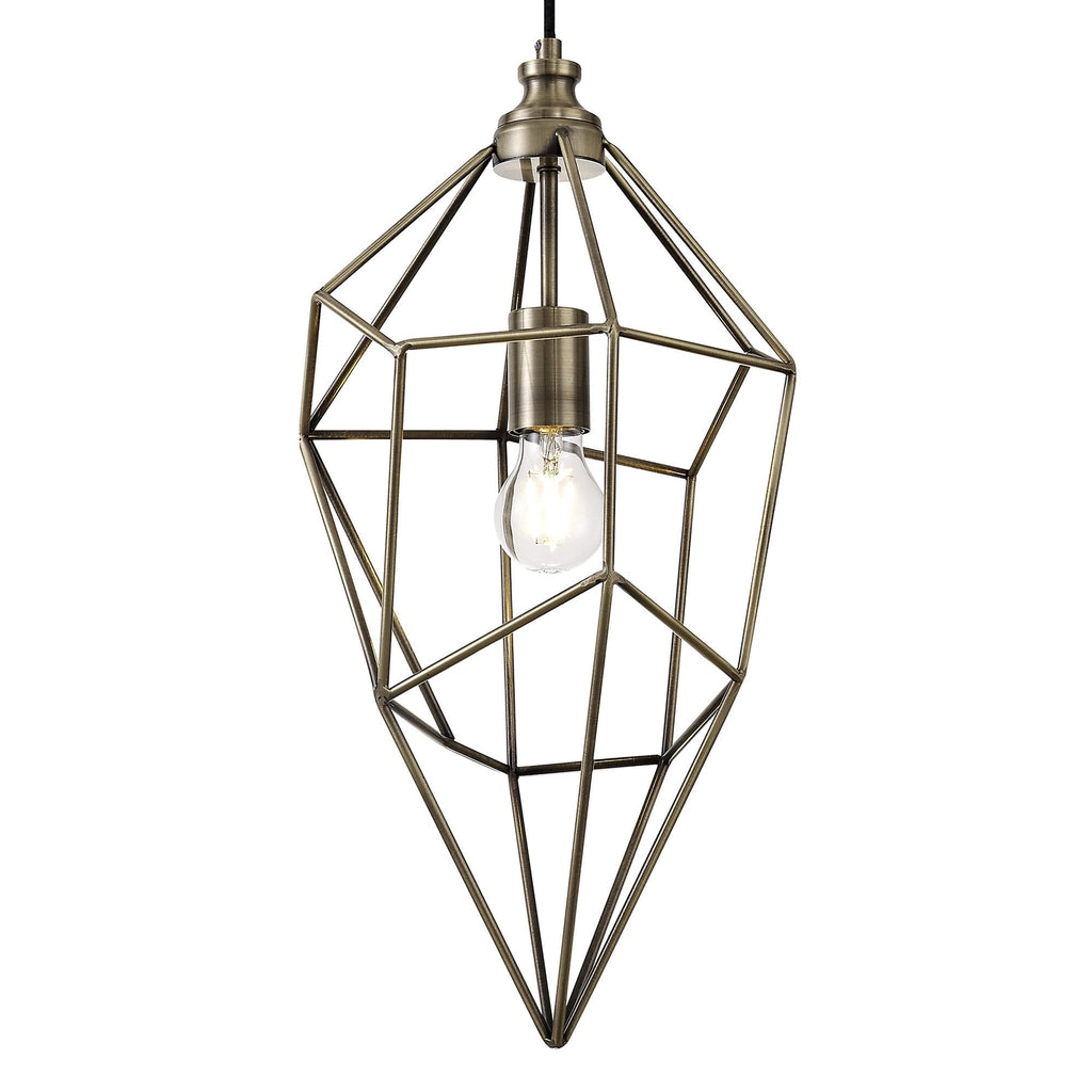 NL71329 Davie Large Pendant 1 Light Antique Brass