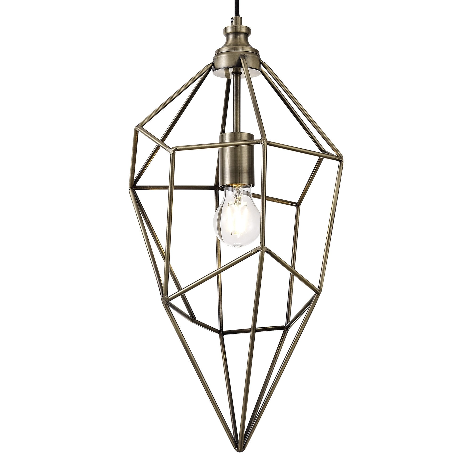 NL71329 Davie Large Pendant 1 Light Antique Brass