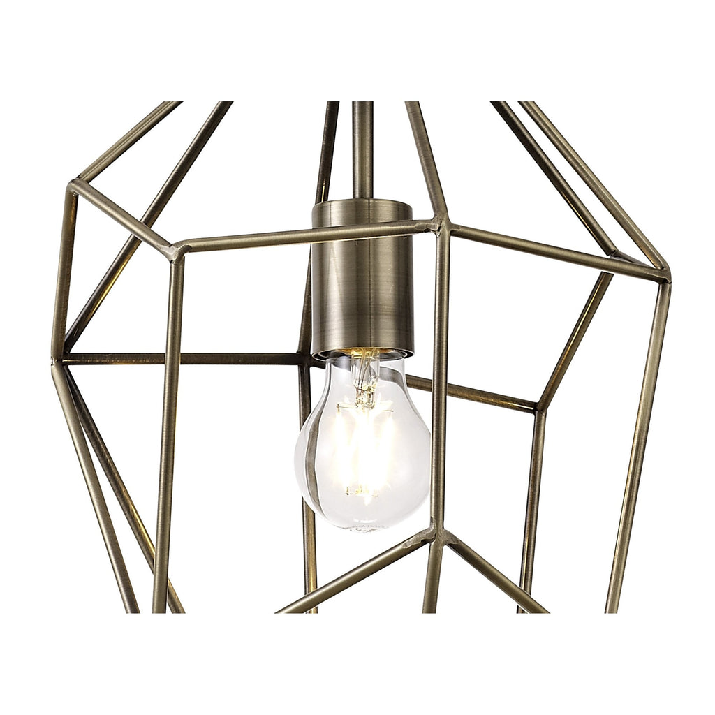 NL71329 Davie Large Pendant 1 Light Antique Brass